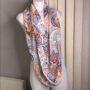 Echo Paisley Pastel Blue print Infinity Scarf nwot